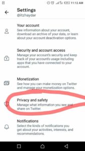How to make my Twitter account private